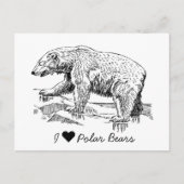 I Love Polar Bears Briefkaart (Voorkant)