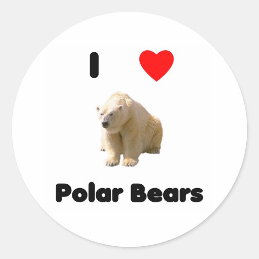 I love polar bears Sticker (Voorkant)