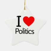 I Love Politics Keramisch Ornament (Voorkant)