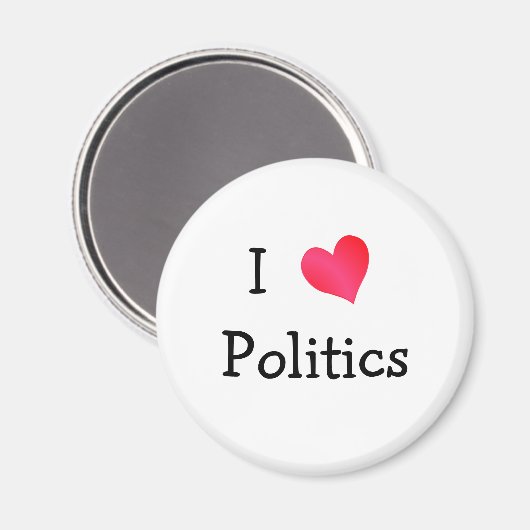I Love Politics Magneet (Voorkant / Achterkant)