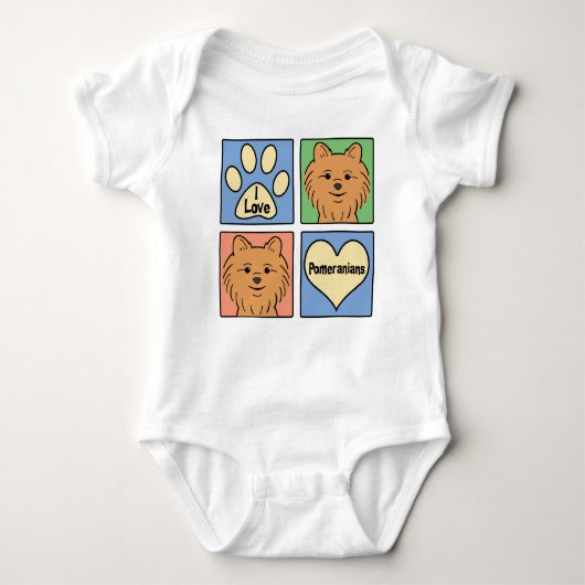 I Love Pomeranians Romper (Voorkant)
