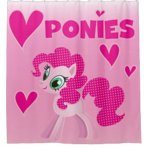 I Love Ponies Pink Pony Douchegordijn