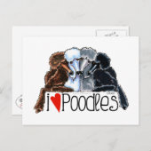 I Love Poodles Briefkaart (Voorkant / Achterkant)
