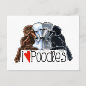 I Love Poodles Briefkaart (Voorkant)