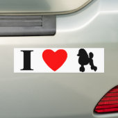 I Love Poodles Bumpersticker (Op auto)