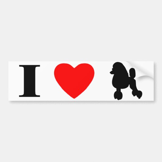 I Love Poodles Bumpersticker (Voorkant)