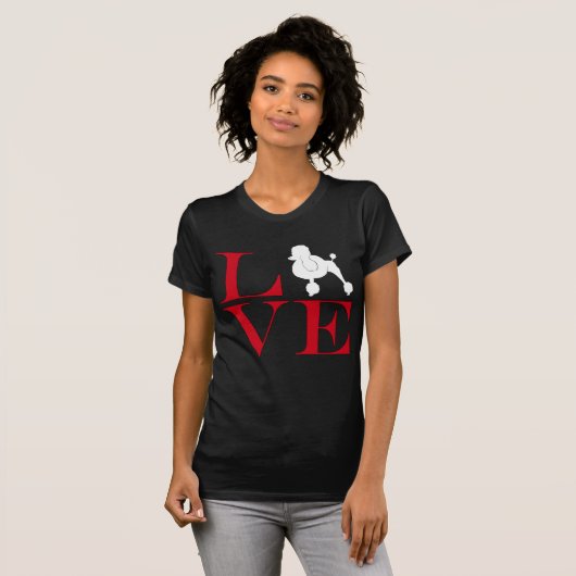 I Love Poodles - Donkerkleurig T-shirt (Voorkant volledig)