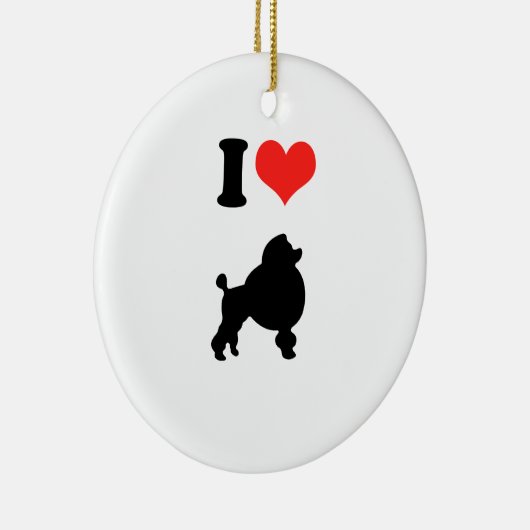 I Love Poodles Keramisch Ornament (Rechts)