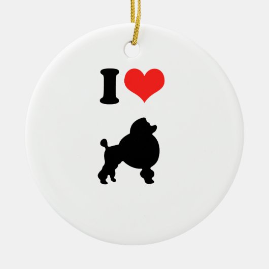 I Love Poodles Keramisch Ornament (Voorkant)