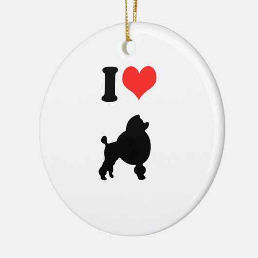 I Love Poodles Keramisch Ornament (Links)