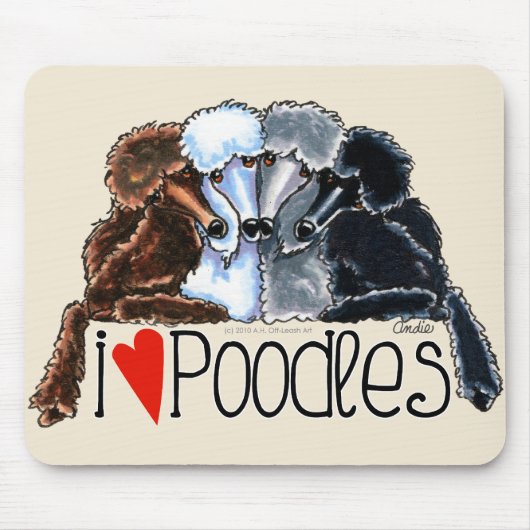 I Love Poodles Muismat (Voorkant)