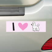 I Love Poodles (puppy cut) Bumpersticker (Op auto)
