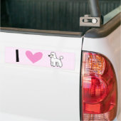 I Love Poodles (puppy cut) Bumpersticker (Op Truck)