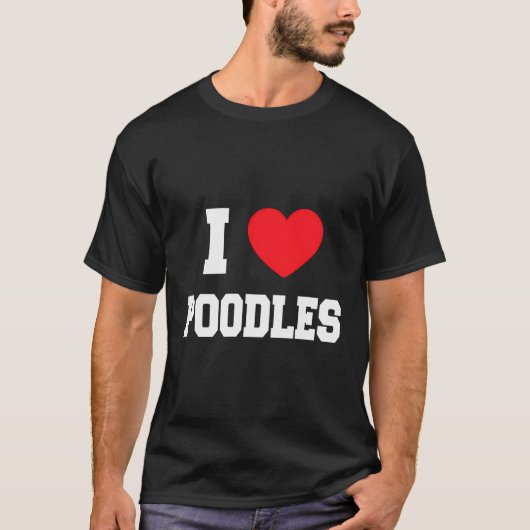 I Love Poodles T-shirt (Voorkant)