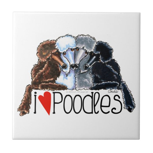 I Love Poodles Tegeltje (Voorkant)