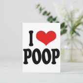 I Love Poop Briefkaart (Staand voorkant)