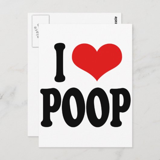 I Love Poop Briefkaart (Voorkant / Achterkant)