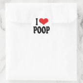 I Love Poop Ronde Sticker (Tas)