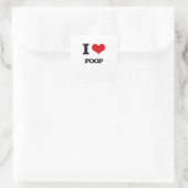 I Love Poop Vierkante Sticker (Tas)