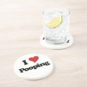 I Love Pooping Zandsteen Onderzetter (Zijkant)