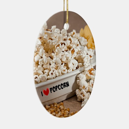 I Love Popcorn Keramisch Ornament (Rechts)