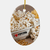 I Love Popcorn Keramisch Ornament (Voorkant)