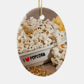 I Love Popcorn Keramisch Ornament (Achterkant)