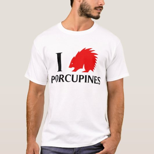 I Love Porcupines T-shirt (Voorkant)