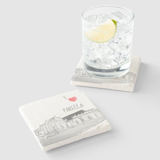 I Love Porechye Belarus Architecture Train Station Stenen Onderzetter (Zijkant)