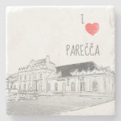 I Love Porechye Belarus Architecture Train Station Stenen Onderzetter (Voorkant)