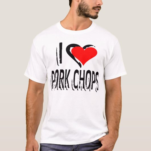 I Love Pork Chops — T-Shirt (Voorkant)