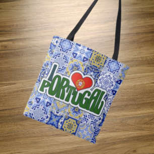 I Love Portugal Blue Tegels Shopping Bag Tote Bag