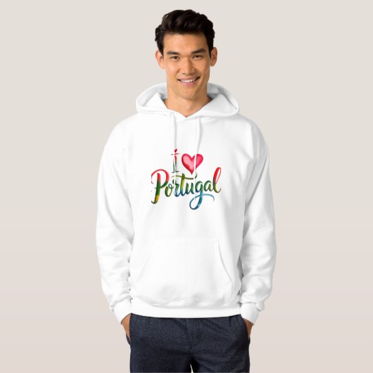 I Love Portugal Hoodie – Portuguese Gift, Lisbon & (Voorkant volledig)