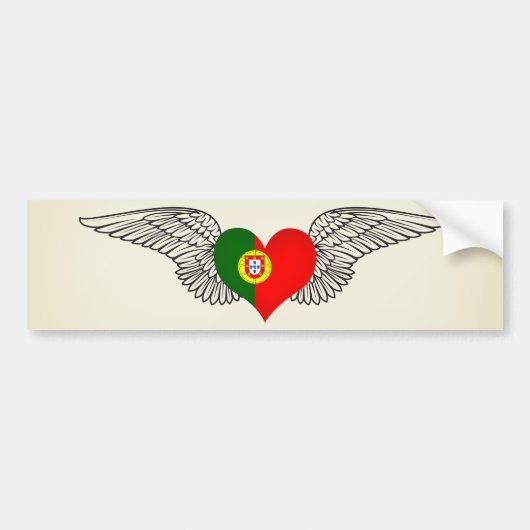 I Love Portugal - wings Bumpersticker (Voorkant)