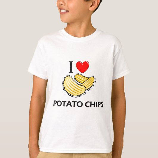 I Love Potato Chips T-shirt (Voorkant)