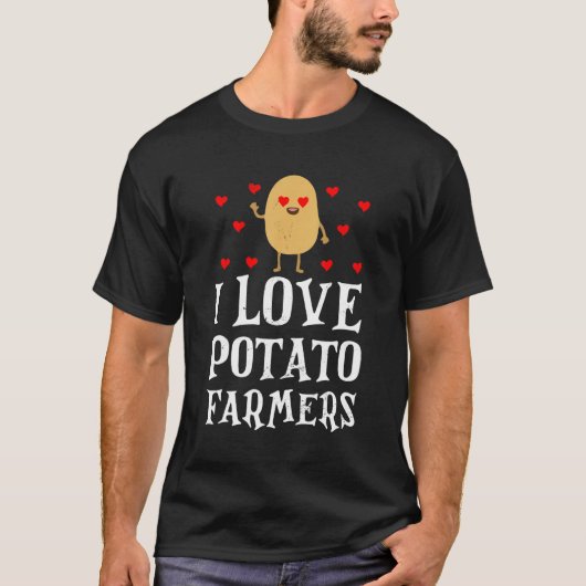 I Love Potato Farmers Veggie Boerderij Growing Pot T-shirt (Voorkant)