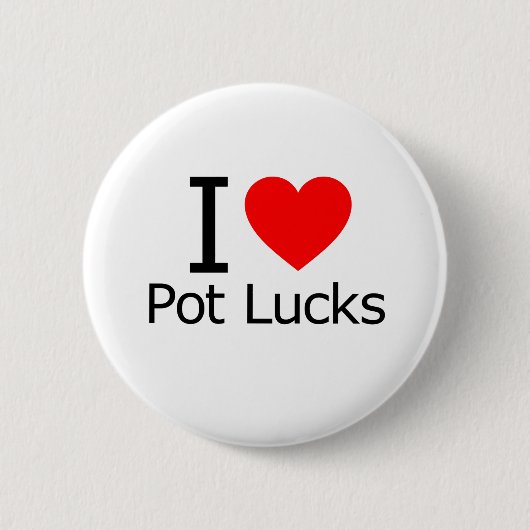 I Love Potlucks Ronde Button 5,7 Cm (Voorkant)