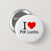 I Love Potlucks Ronde Button 5,7 Cm (Voorkant /achterkant)