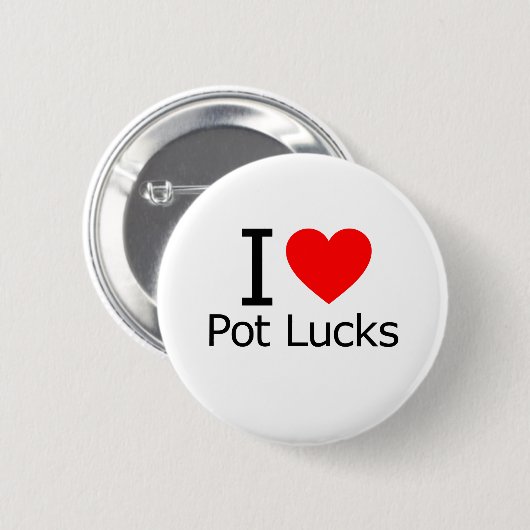 I Love Potlucks Ronde Button 5,7 Cm (Voorkant /achterkant)