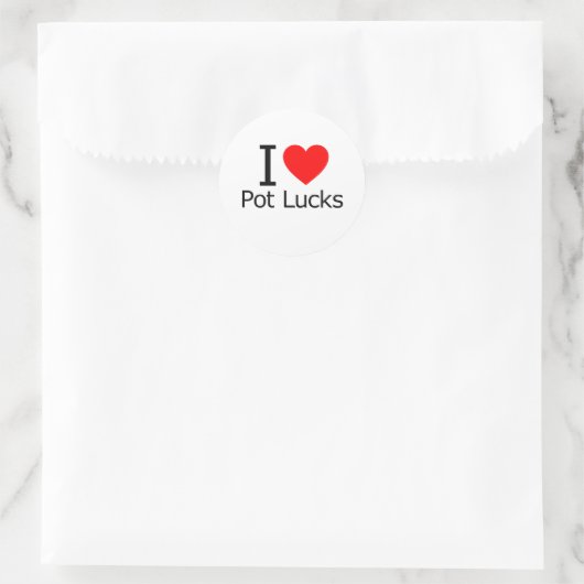 I Love Potlucks Ronde Sticker (Tas)