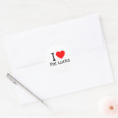 I Love Potlucks Ronde Sticker (Envelop)