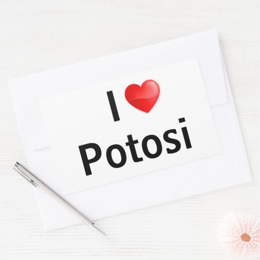 I love Potosi Rechthoekige Sticker (Envelop)