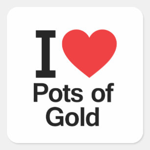I Love Pots of Gold Vierkante Sticker