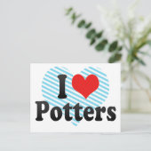 I Love Potters Briefkaart (Staand voorkant)