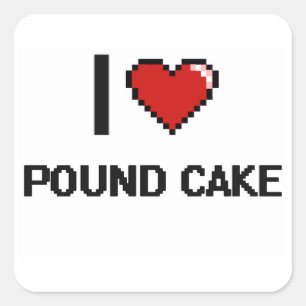 I Love Pound Cake Vierkante Sticker