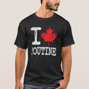 I Love Poutine Funny Canadian French Fry Flag T-shirt