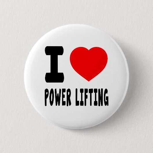 I Love Power Lifting Ronde Button 5,7 Cm (Voorkant)
