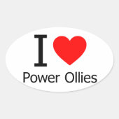 I Love Power Ollies Ovale Sticker (Voorkant)