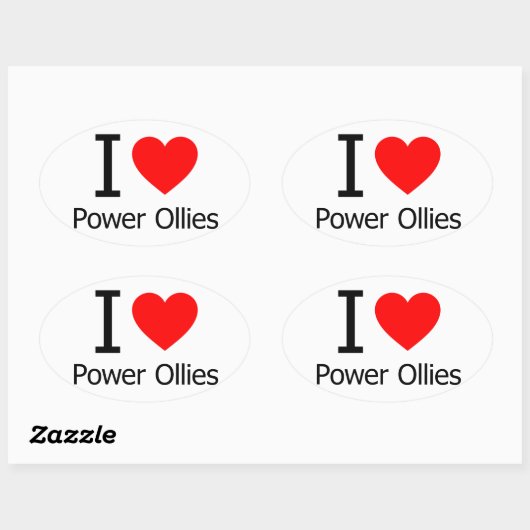 I Love Power Ollies Ovale Sticker (Vel)