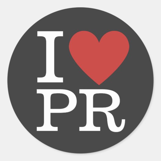 I ❤️ Love PR (voor medewerkers) Ronde Sticker (Voorkant)